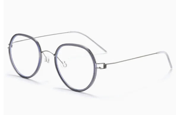 2026 New No Screws Eyewear Brand Designer Man Anti Blue Light Vintage Silvery Eyeglasses High End Optical Frame Oculos