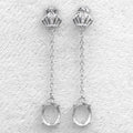 Sterling Silver 7*9mm Semi Mount Line Earrings Empty Support Blank Claws Setting S925 Base Without Center Stone for DIY Inlay