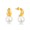 QX Custom Luxury Fine Lovely Jewelry 925 Sterling Silver 18k Gold Plated Mother Pearl Dangle Drop Earrings Women Bridal