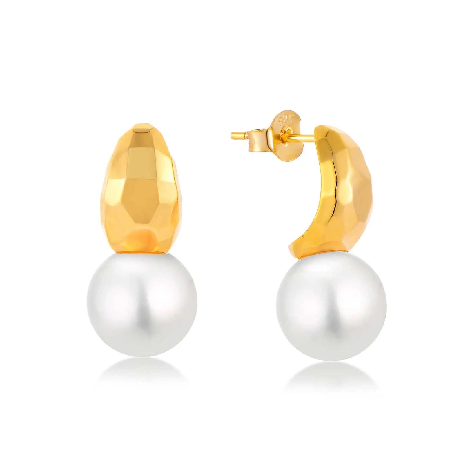QX Custom Luxury Fine Lovely Jewelry 925 Sterling Silver 18k Gold Plated Mother Pearl Dangle Drop Earrings Women Bridal