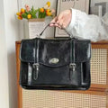 Retro Design Women's Briefcase Shoulder Bag PU Leather Female Fashion Backpacks Large Capacity College Girls Book Tote Handbags