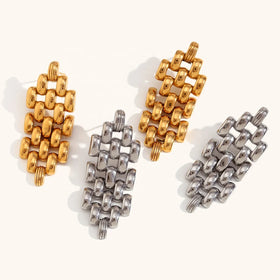 Dingran Unique Bohemian Design 18K Gold Plated Drop Earrings Tarnish Free Earring Stud Fashion Jewelry Watchband