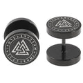 Unisex Wear Ear Piercing Nordic Design Stainless Steel Earrings Norse Valknut Runes Earring Viking Jewelry