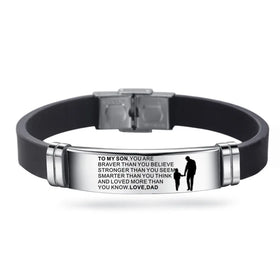 Custom Logo to My Son Inspired Stainless Steel Adjustable Bracelet