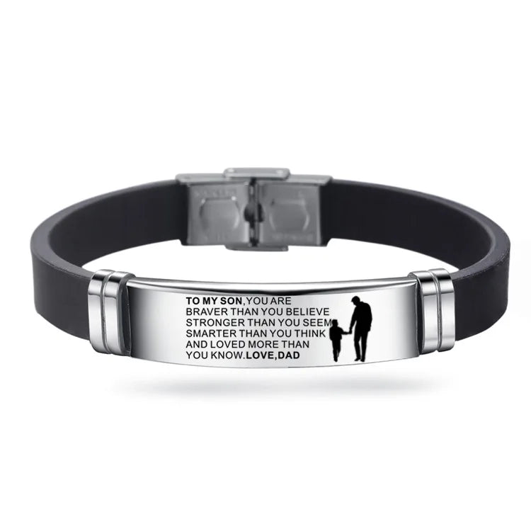 Custom Logo to My Son Inspired Stainless Steel Adjustable Bracelet