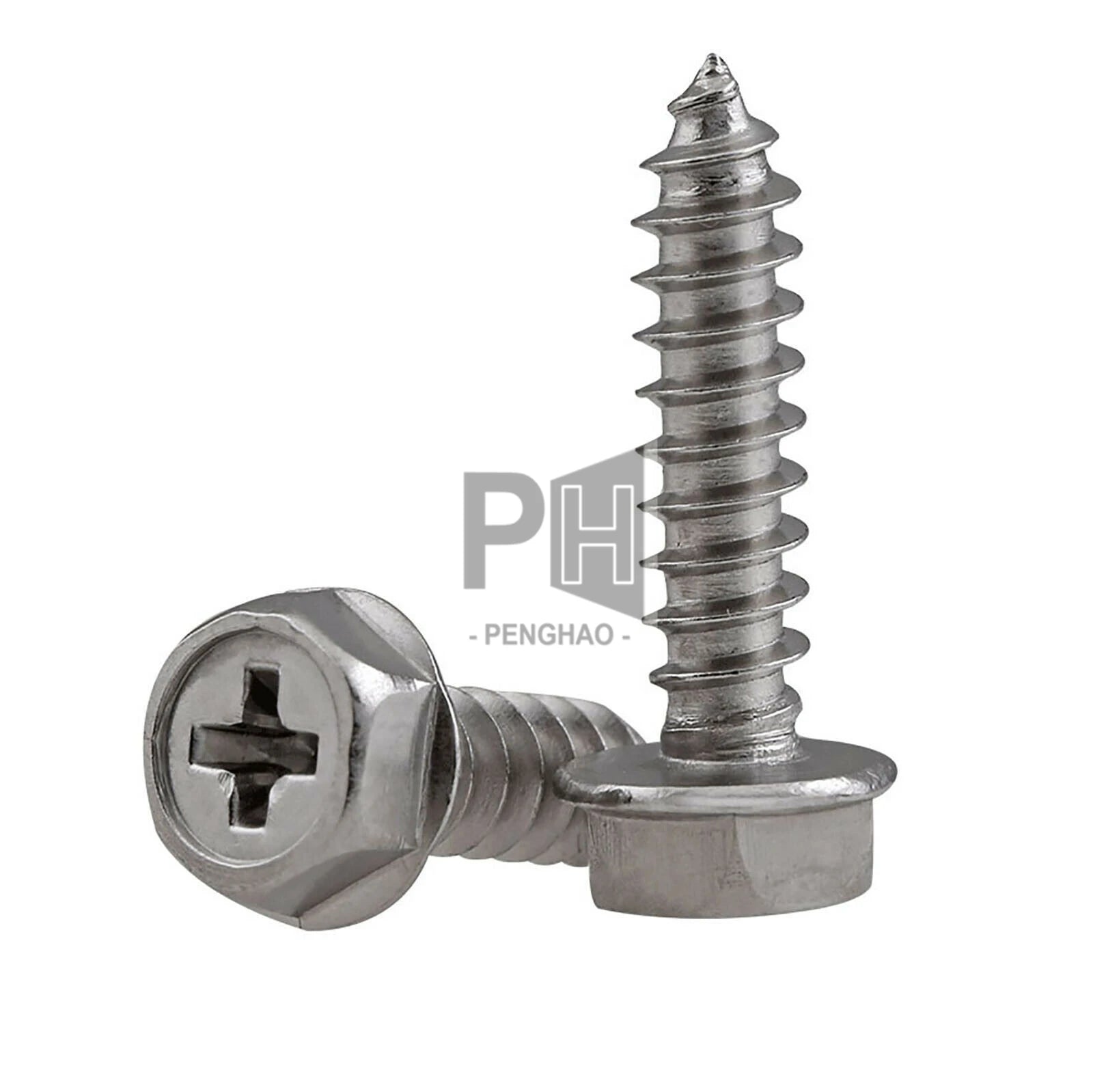 M3 M4 M5 M6 304 Stainless Steel Self-Tapping Wood Nail Phillips Hex Screw Cross Hexagonal Flange Cross Hex Head Tapping Screws