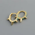 Wholesale Punk Hip Hop Rivet Hoop Earrings for Women Unique 925 Silver Rhodium Plated Anniversary Party Earrings