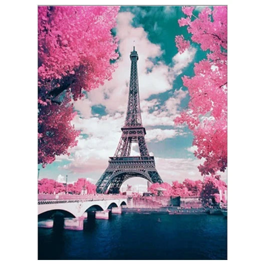40*50cm 5d Diy Full Round Drill Wholesale Diamond Painting Eiffel Tower Cross Stitch Embroidery Kits Art Decorations For Home