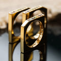 H&F Original 14k Solid Gold Ring Vintage Natural Gemstone with Multi-Color Fashion Designs Long Jewelry for Weddings