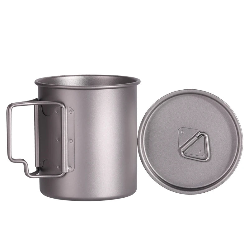 Outdoor Camping Mug Titanium Small Cup Tableware 300ml 450ml Travel Cups Drinking Coffee Mug camping accessories