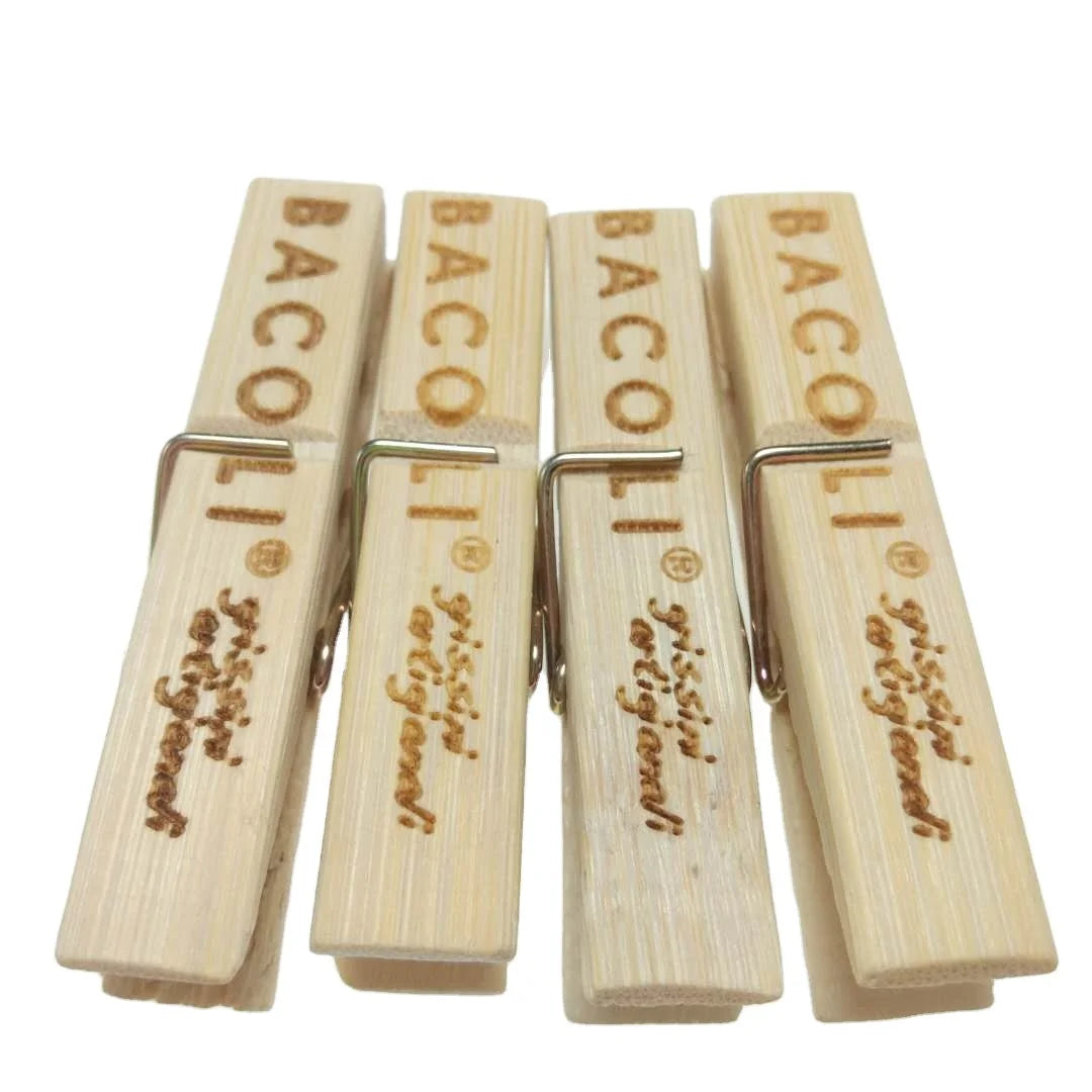 Hotsale 20pcs/pack 6.0*1.2cm Bamboo Clothes Peg  Wood Clip Wooden Peg Bamboo Clip for Laser Carving