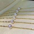 B456 8-9mm 925 Sterling Silver Gold Plated Wholesale Freshwater Pearl Charm Bracelet  Bangle Fancy Jewelry for Women