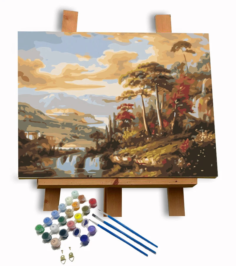 Europe Landscape Painting Diy Oil Painting by Numbers Digital Art Painting