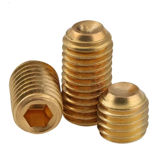 M2 M3 M4 M5 M6 M8 M12 Small Brass Copper Hex Allen Concave Socket Set Screws