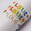 Sweet Lover Miyuki Initial Seed Beads Bracelet Boho Design Beaded Bangle Bracelets with Rope Fashionable Love Pattern for Women