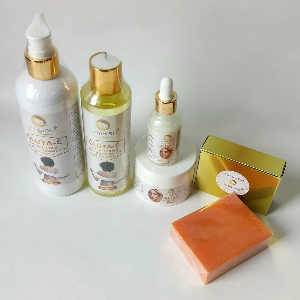 Gluta Whitening Glutathione Acne Set for Caramel Skin with Collagen Anti-aging Glutathion Strong Lightening Skincare Set