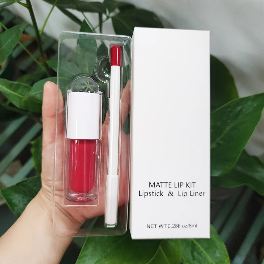 OEM Cosmetic 22 Colors Creamy Lip Liner Pencil Matte Liquid Lipstick Kit Private Label Waterproof Lipstick Lip Liner Kit