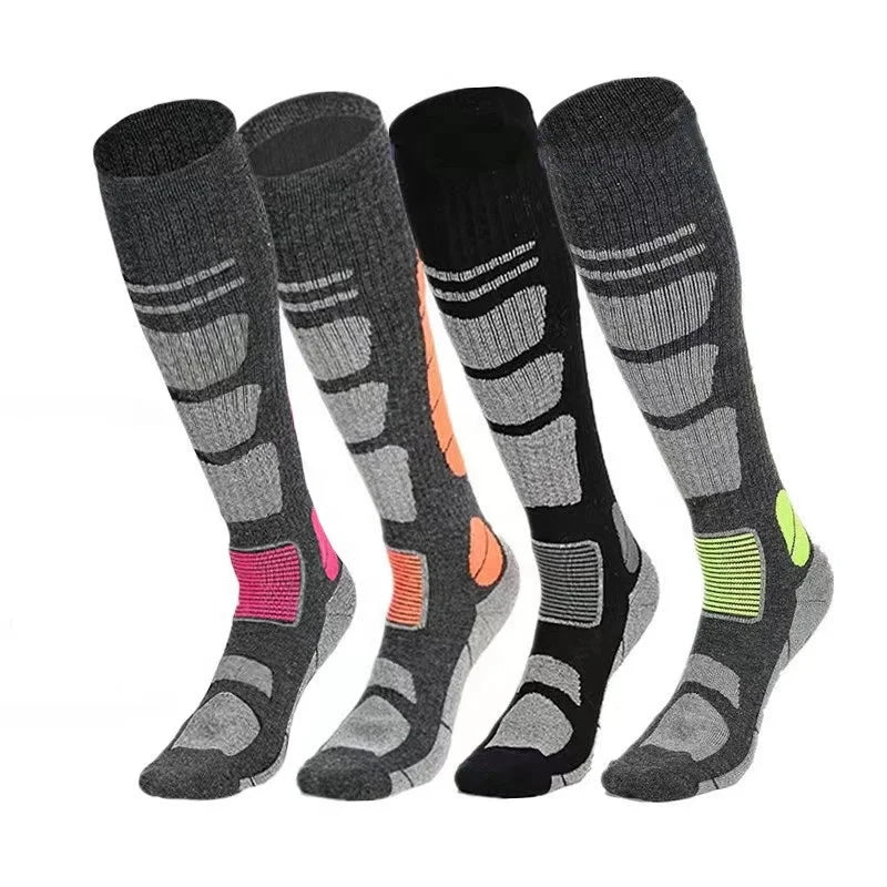 Wholesale Autumn and Winter Running Hiking Compression Socks Crew Thick Custom Merino Wool Sports Men 5 Pairs