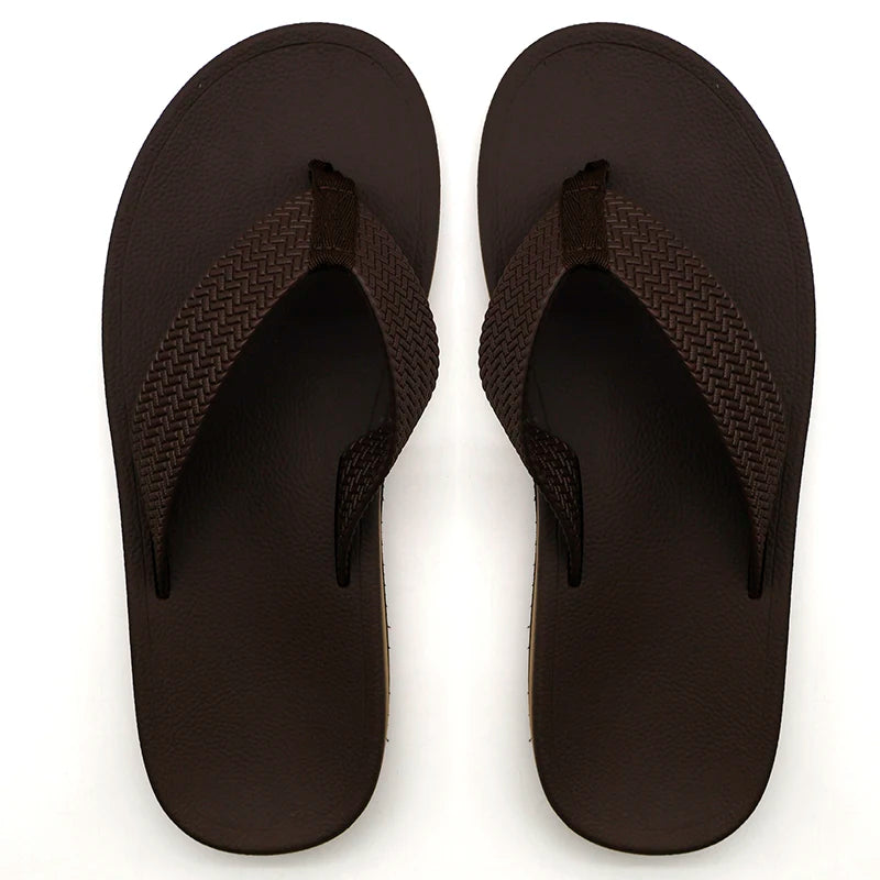 Manufacturer's Men's Flip Flops PU Strap Flat Sandal Soft EVA Outsole for Summer & Autumn Trendy Outdoor Slipper for Beach