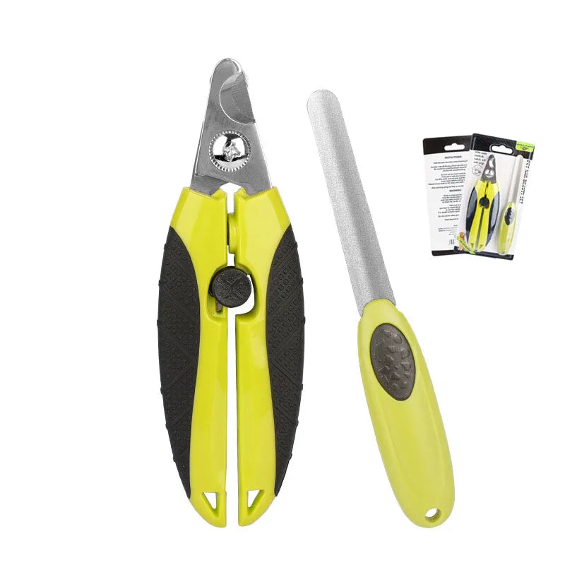 Professional Dog Nail Scissors and Nail File Set Pet Nail Clippers & Trimmers with Safety Guard