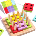 Starting Point Building Block Games Preschoolers Recognize Montessori Wooden Block Set Logical Thinking Blocks Shape Matching