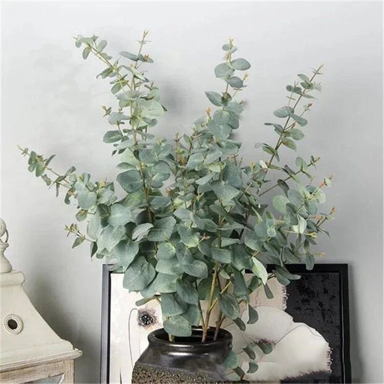 M435 Artificial Flowers Decor Wedding Centerpieces Eucalyptus Stems Real Touch Silk Artificial Eucalyptus Leaves for Decoration