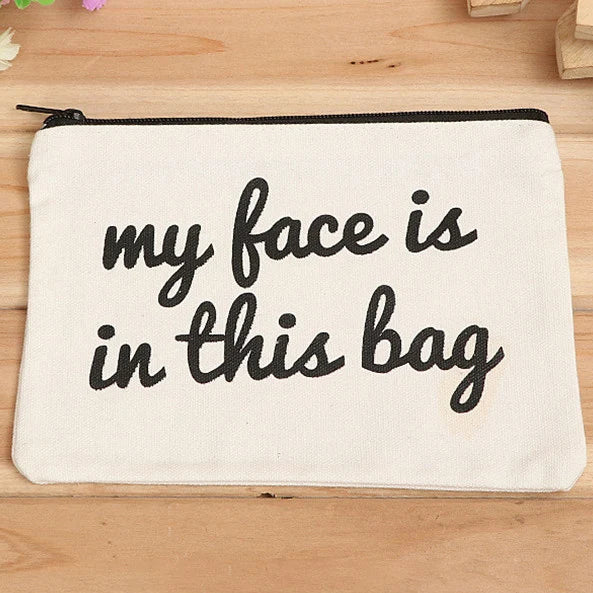 Wholesale Eco Blank Travel Natural Recycled Makeup Pouch Custom Logo  Cotton Canvas Cosmetic Bag With Zipper