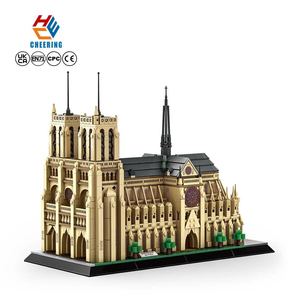Wange 5210 Building Attraction Cathedrale Notre Dame De Paris Block Model Kids Unisex Educational Building Block Plastic Toy Set