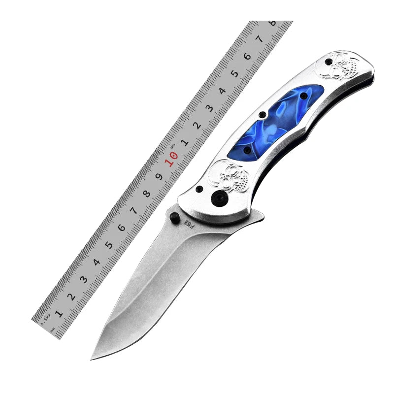 Skull Aluminum Handle Custom Folding Camping Outdoor Knife Survival Pocket for Pakistan USA Market