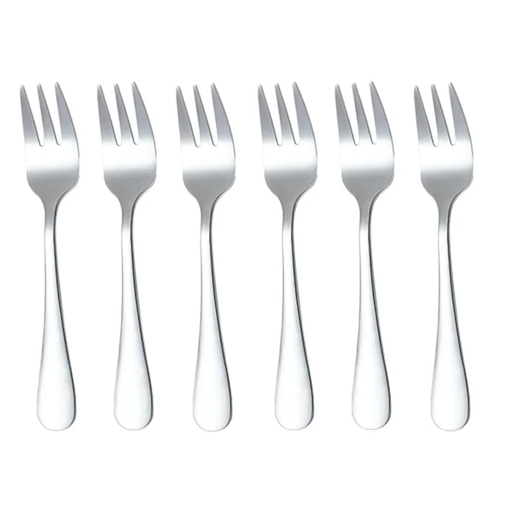 6 PCS Cake Forks Dessert Forks 5.5 in Stainless Steel Pastry Fork Set for Fruit Ice Cream Salad