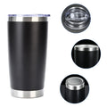 Custom Logo Stainless Steel Double Wall Vacuum 20 Oz Travel Powder Coated Coffee Regular Tumbler Travel Car Tumbler Mugs Cups