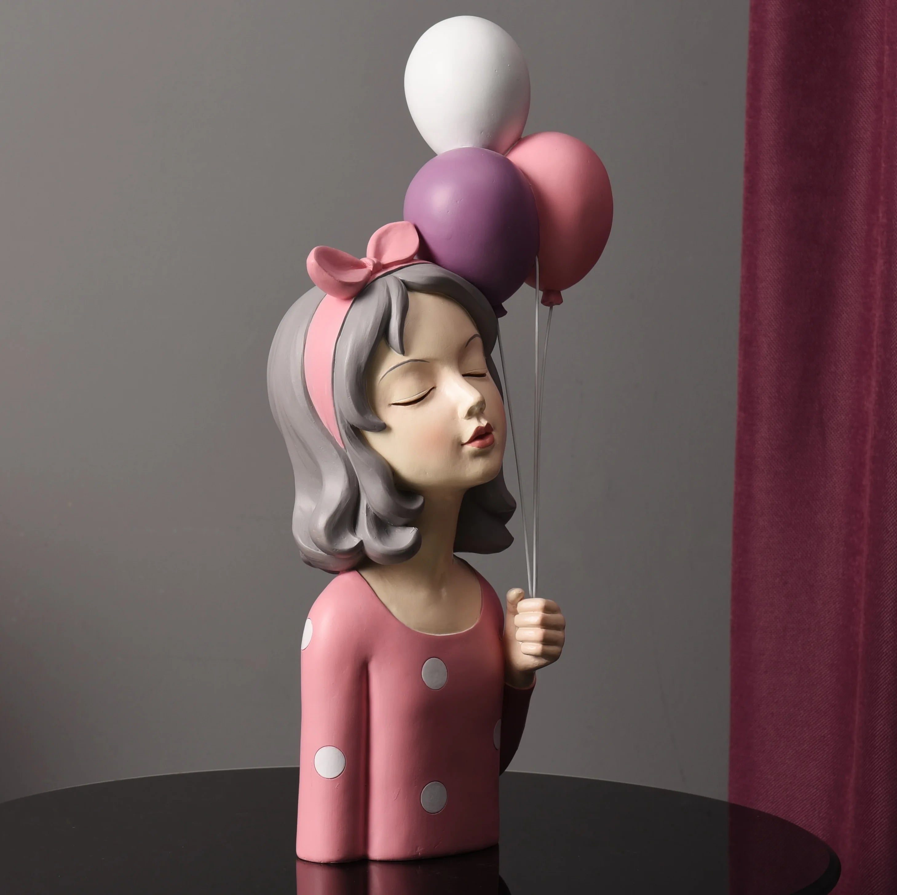 Multi-size Cute Stand Balloon Girl Home Decor Resin Product New Crafts for Girl Room