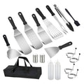 18-piece Stainless Steel Heat Resistant Frying Spatula Set BBQ Grill Baking Teppanyaki Steak Cooking Tools Not Coated Easily
