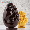 White Color Easter Design 8 Cavity 3D Irregular Diamond Egg Silicone Mould Chocolate Mousse Cake Baking Mold