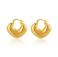 Fashion Hot Sale Trendy 18k Gold Plated Heart Hollow Hoop Earrings 3cm Unisex Jewelry for Anniversary