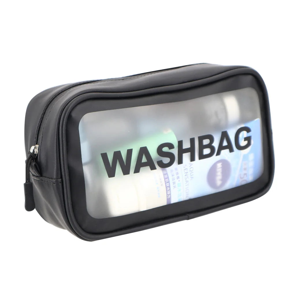 Wholesale Classic Style Travel Storage Bag Toiletry Organize Waterproof Cosmetic Bag Portable Semi Transparent Makeup Bag