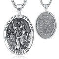 Merryshine Custom Sterling Silver Jewelry Traveller Saint Christopher Protect Us patron Medal Custom Silver Pendant