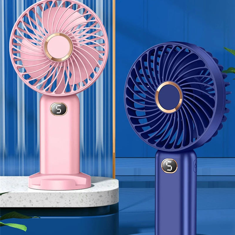 5 Speeds Electric Portable Mini Table Fans Usb Rechargeable Fan Small Personal Handheld Fan With Base for Eyelash Extension