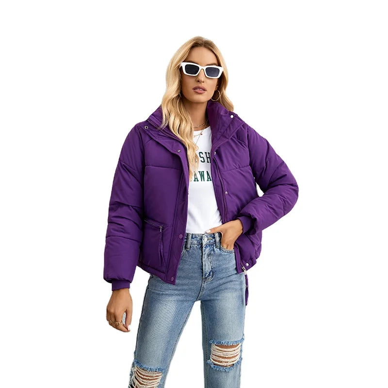 Korean Women's Down Coats Women's Winter Jacket 2024 Outdoor Short Jacket Winter Crop Puffer Jacket Women