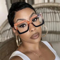 JH9012 New Fashion Eyewear Trendy Sun Shades clear Lens Beauty Makeup Glasses square Oversized Women Sunglasses