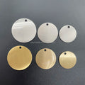 Brushed Stainless Steel Round Circles Solid Brass Circle 14 Gauge Personalized Pet Tags