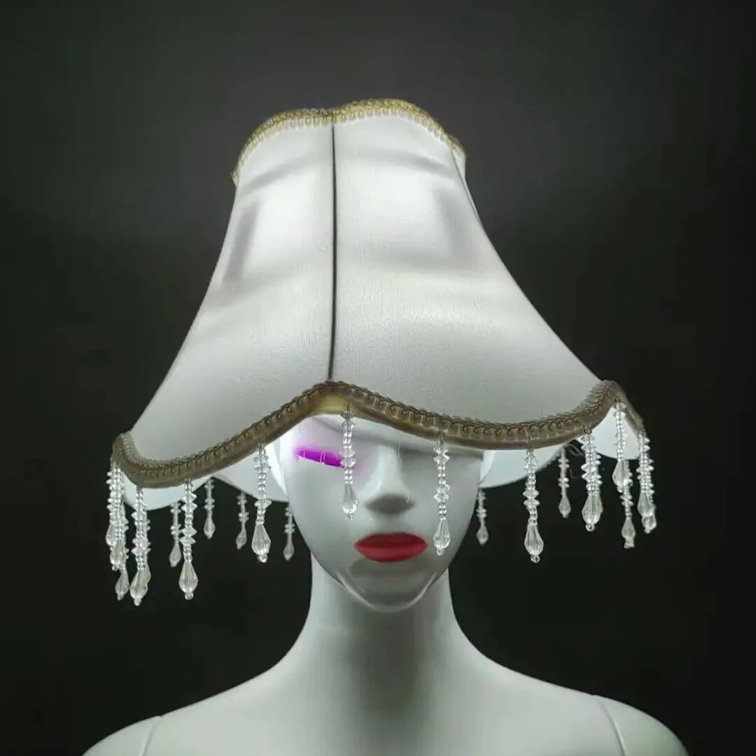 LED Light Hat Party Headgear Nightclub Feather Performance Outfit Sexy Singer Women Gogo Stage Show Costume