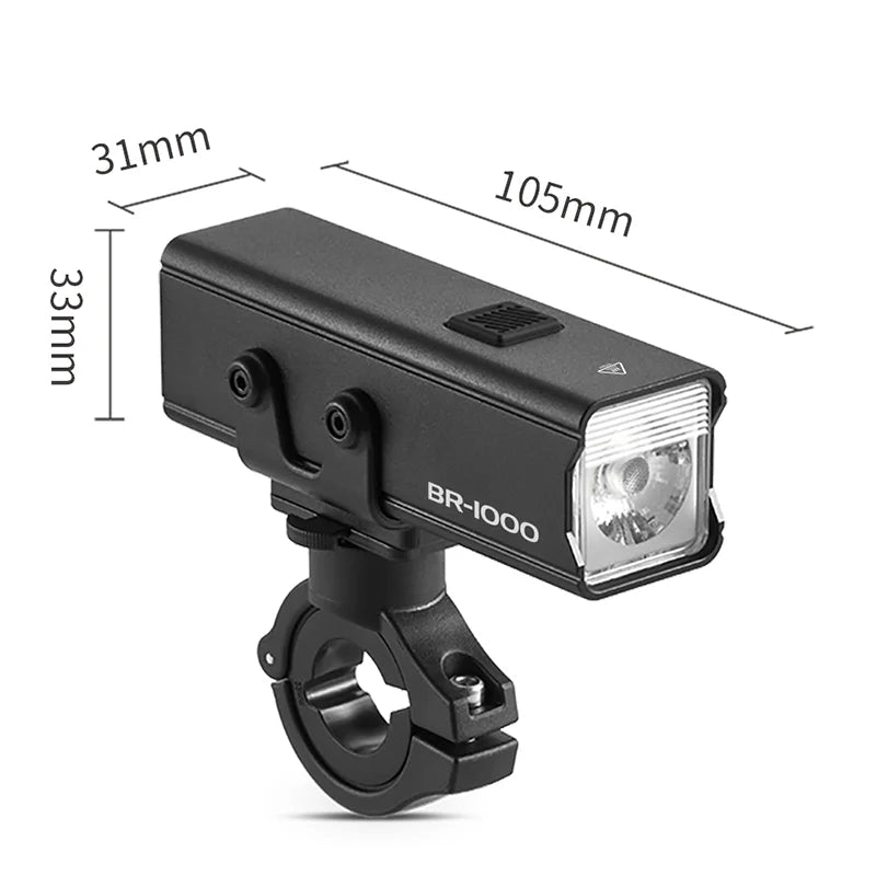 1000LM Bike Light Front Lamp Type-C Rechargeable LED Bicycle Light Waterproof Headlight Bike Accessories