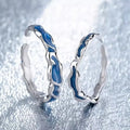 Design Sense Irregular Fold Blue Open Couple Rings Adjustable Ring Lover Anniversary Gift for Women Men Jewelry