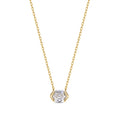Hot Sale 925 Sterling Silver Necklace 18k 14k Gold Vermeil Sparkle Hexagon Cubic Zirconia Necklaces