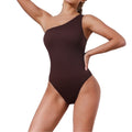 FLW New Fashion Women's Sexy Ribbed One-Piece Sleeveless Single Shoulder Bodysuit Breathable Eco-Friendly Four-Way Stretch