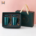 Factory Promotional Price  Bone China Ceramic Coffee Mugs Office Home Gift Box Milk Mugs Cup with Lid Spoons