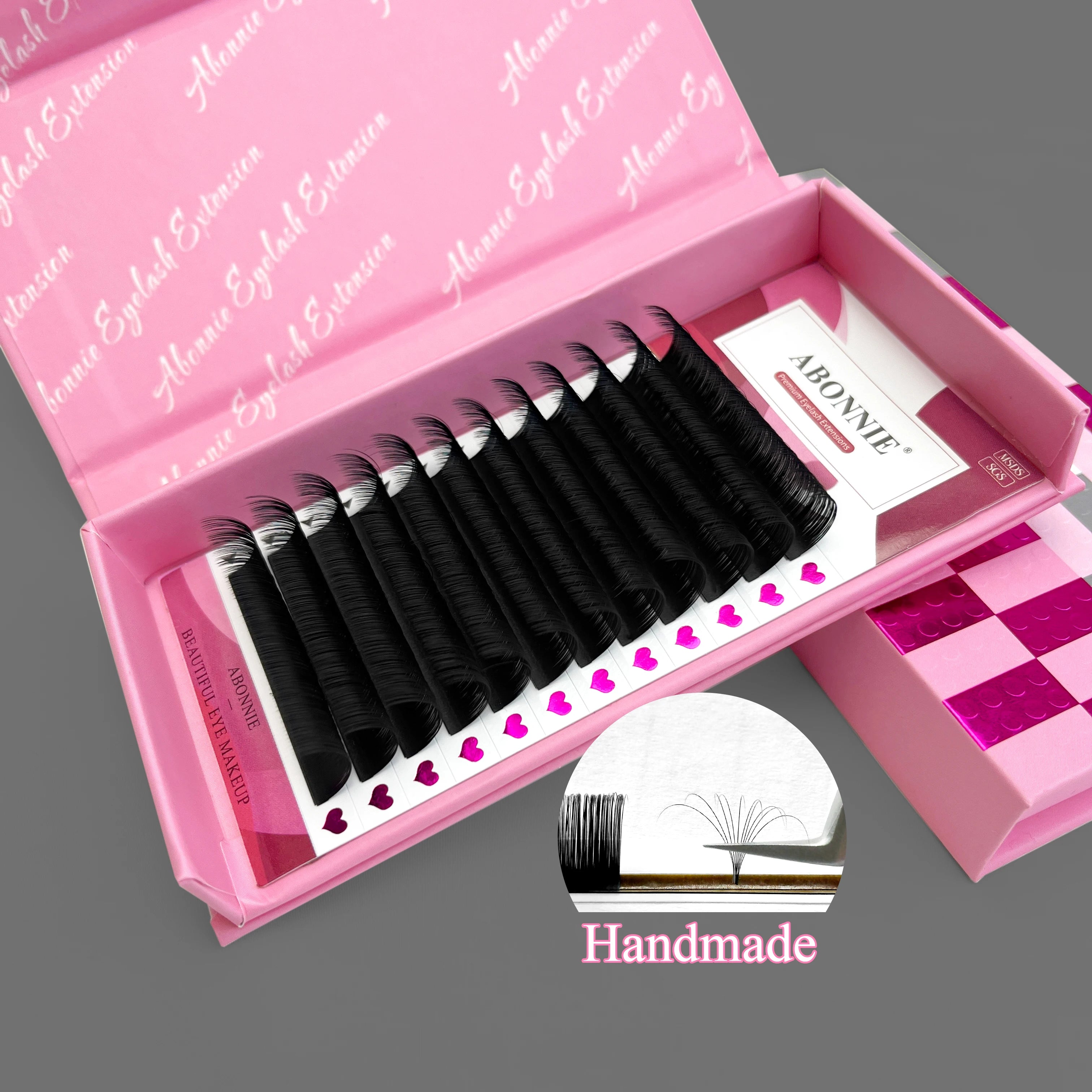 Abonnie Cashmere Volume Lashes 5-25mm Length 0.03mm Soft Matte Black Natural Individual Eyelash Extensions