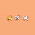 Wholesale Unique 925 Sterling Silver Mini Airplane Spacer Beads Gold Plated Airplane Charm Pendant for Bracelet Necklace