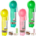 4 in 1 Dog Water Food Travel Bottle with Poop Holder & Poop Bags Dogs Pet Portable Drinking Feeder for Dog Cat Walking Traveling